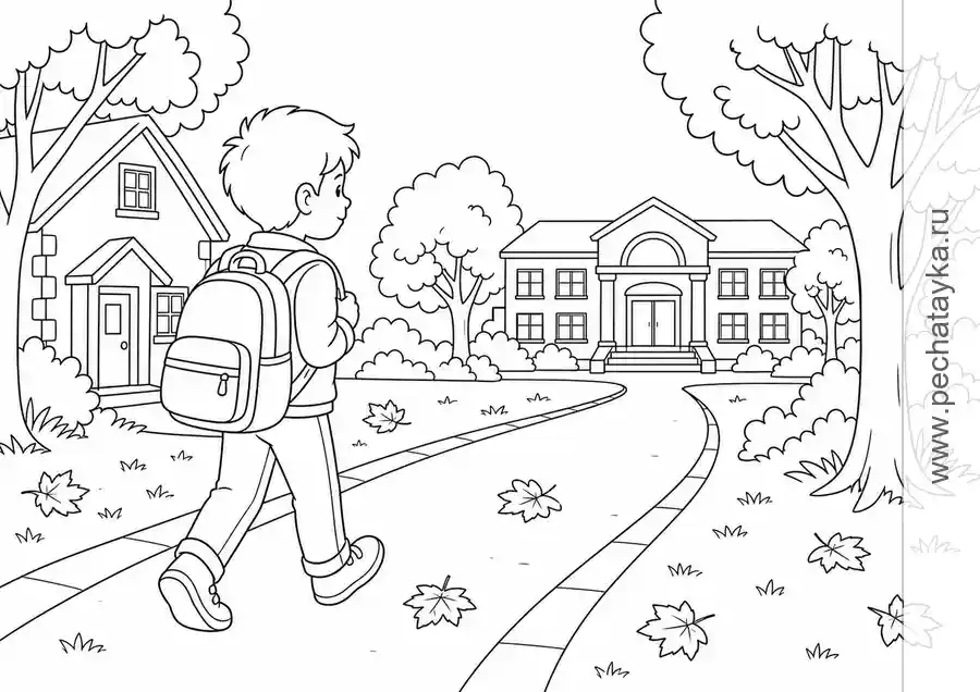 Раскраска путь в первый класс