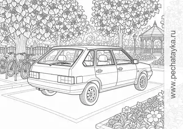 Раскраска ваз на летней стоянке