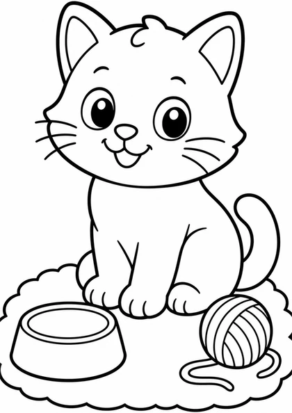 Котик на коврике